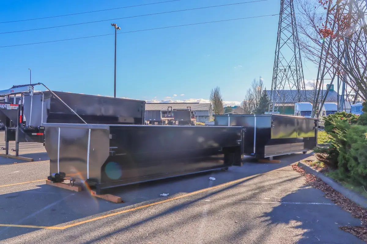 Roll-off dumpster ready for waste disposal at job site for 8 Yard Dumpster Rental in Emmaus